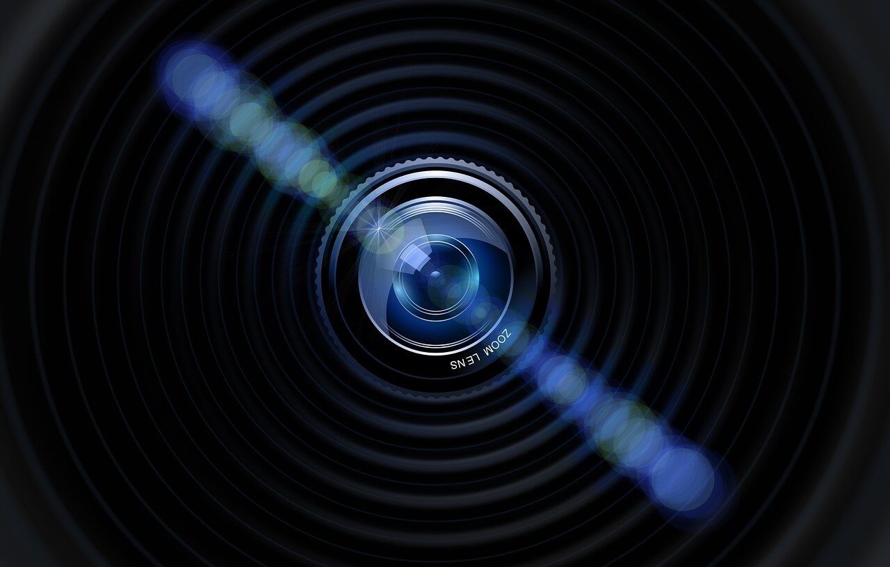 Abstract image showing a close up of a camera lens