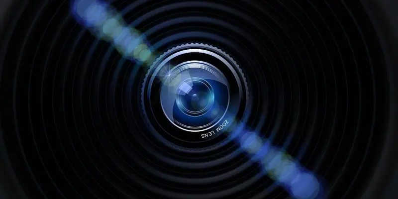 Abstract image showing a close up of a camera lens