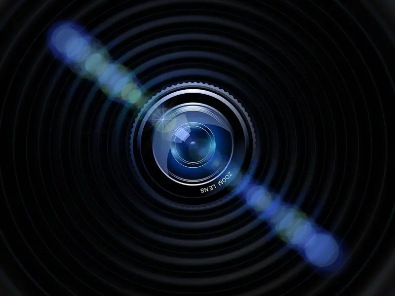 Abstract image showing a close up of a camera lens