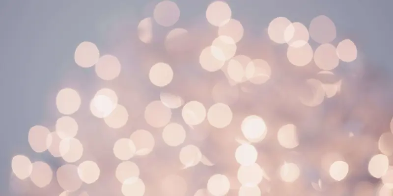 Abstract close up image of some white fairy lights