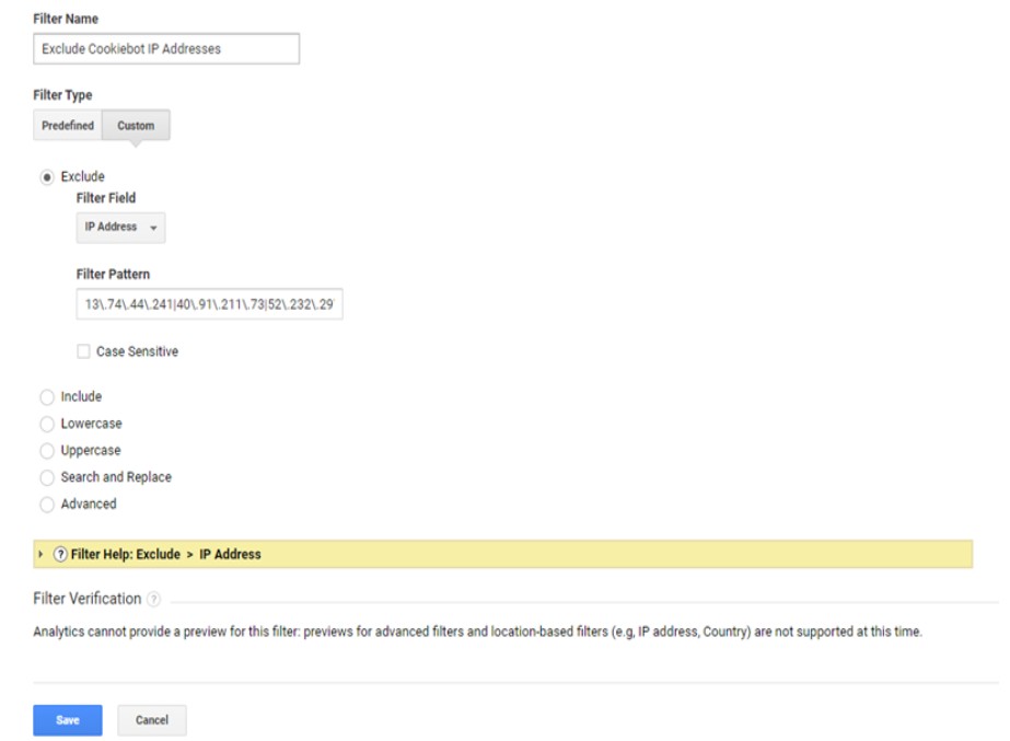 Excluding Cookiebot scan from analytics screen grab